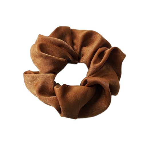 5 Stück Samt Scrunchies Haargummis für Damen,Einfarbige Elastische Dicke Bänder,Haargummis Elastische Haarbänder,Haare Ringe,Haarring des Dickdarms,Haargummi Haare Ringe Damen,Braun von Whakano