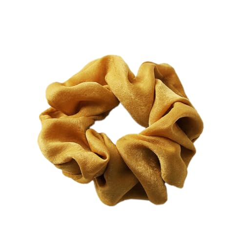 5 Stück Samt Scrunchies Haargummis für Damen,Einfarbige Elastische Dicke Bänder,Haargummis Elastische Haarbänder,Haare Ringe,Haarring des Dickdarms,Haargummi Haare Ringe Damen,Gelb von Whakano