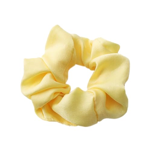 5 Stück Samt Scrunchies Haargummis für Damen,Einfarbige Elastische Dicke Bänder,Haargummis Elastische Haarbänder,Haare Ringe,Haarring des Dickdarms,Haargummi Haare Ringe Damen,Hellgelb von Whakano