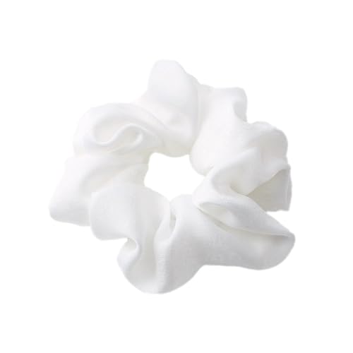 5 Stück Samt Scrunchies Haargummis für Damen,Einfarbige Elastische Dicke Bänder,Haargummis Elastische Haarbänder,Haare Ringe,Haarring des Dickdarms,Haargummi Haare Ringe Damen,Weiß von Whakano