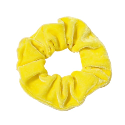 5 Stück Samt Scrunchies Haargummis für Damen,Gummibänder Haarbänder,Elastische Dicke Bänder,Haare Ringe Haarschmuck,Pferdeschwanzhalter,Haarring des Dickdarms für Mädchen Damen,Helles Gelb von Whakano