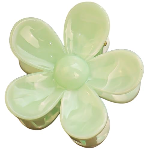 6 Stück Blumen Haarklammern Haarspangen Damen Frauen,Hawaiian Claw Clip,Blumenklammer Haar Jaw Clips,Starker Halt,Krallenklammern Haarstyling-Zubehör,Party Strand Pool Urlaub,Grün von Whakano