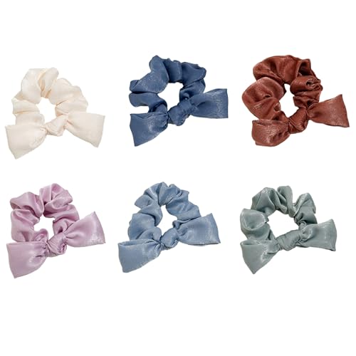 6 Stück Geknotetes Haargummis für Damen,Weich Haare Ringe Haarschmuck Scrunchies Haarbänder Gummibänder,Halt Elastische Dicke Bänder für Pferdeschwanzhalter,Hair Accessories,Gemischte Farben von Whakano
