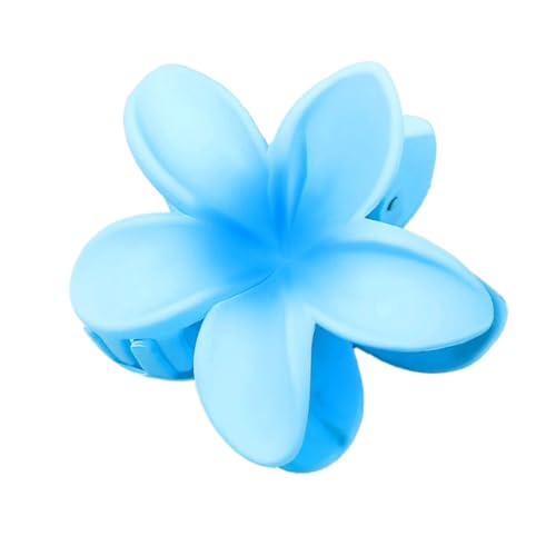 Blumen Haarklammer für Damen,Hawaiian Hair Claw Clip,Kunststoff Klauen Haarspangen Rutschfeste,Starker Halt,Krallenklammern Haarstyling-Zubehör für Strand Party Pool Urlaub,C,Blau C von Whakano