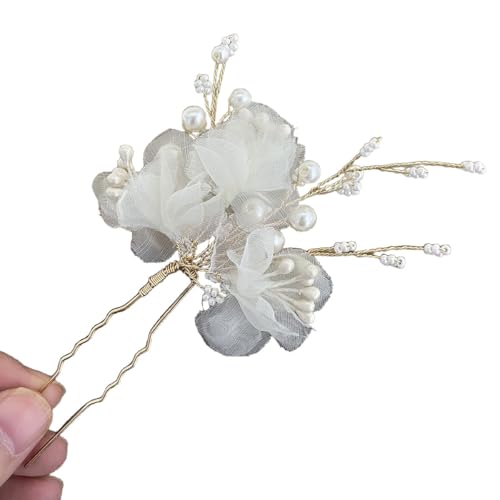 Braut-Haarnadeln Perlen,U-Förmige Haarschmuck Hochzeit Haarklammern Kopfschmuck Hochzeit mit Perlen,U-Form Haar Clip,für Party Prom Hochzeit Damen und Mädchen,für Brautfrisur,Weiß von Whakano