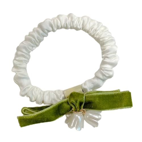 Damen Haargummis mit Maiglöckchen Perlen,Modischer Scrunchies Haare Ringe Haarschmuck Haarbänder Gummibänder,Halt Elastische Dicke Bänder für Pferdeschwanzhalter,Weihnachten,Party,Festival,F von Whakano