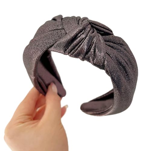 Geknotetes Haarreifen Damen,Breite Retro Stirnband,Haarband mit knoten,Stoff Haarreif Haarschmuck für Damen und Mädchen,Hochzeit,Geburtstag,Party,Bühne,Urlaub,Yoga,Gesicht waschen,Schwarz von Whakano