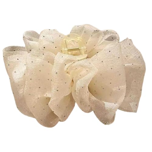 Große Haarklammer für Damen,Rutschfeste Haarspangen,Haarklammern Hair Clip Claw Clip,Starker Halt,Krallenklammern Haarstyling-Zubehör,Party AbschlussballStrand Pool Urlaub,F,Weiß von Whakano