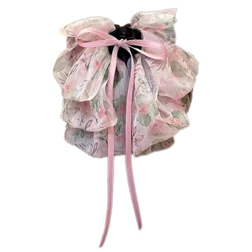 Große Haarschleifen für Damen,Rutschfeste Haarspangen,Haarklammern Hair Clip Claw Clip,Starker Halt,Krallenklammern Haarstyling-Zubehör,Party AbschlussballStrand Pool Urlaub,C,Rosa von Whakano