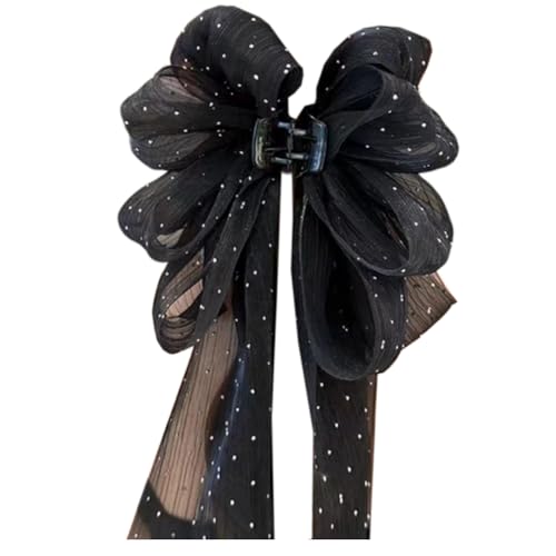 Große Haarschleifen für Damen,Rutschfeste Haarspangen,Haarklammern Hair Clip Claw Clip,Starker Halt,Krallenklammern Haarstyling-Zubehör,Party AbschlussballStrand Pool Urlaub,D,Schwarz von Whakano