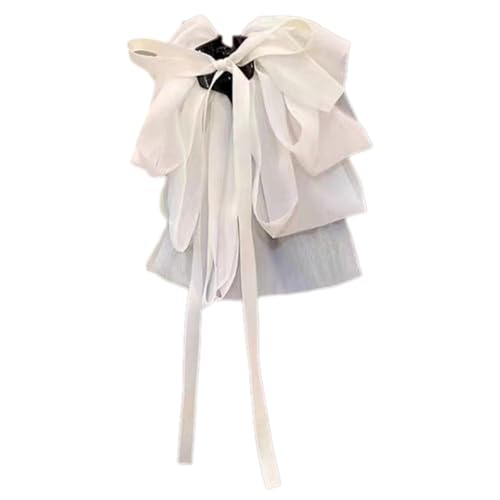 Große Haarschleifen für Damen,Rutschfeste Haarspangen,Haarklammern Hair Clip Claw Clip,Starker Halt,Krallenklammern Haarstyling-Zubehör,Party AbschlussballStrand Pool Urlaub,E,Weiß von Whakano