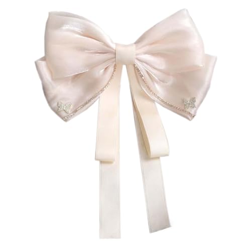 Große Haarschleifen für Damen,Rutschfeste Haarspangen,Haarklammern Hair Clip Claw Clip,Starker Halt,Krallenklammern Haarstyling-Zubehör,Party AbschlussballStrand Pool Urlaub,G,Beige von Whakano