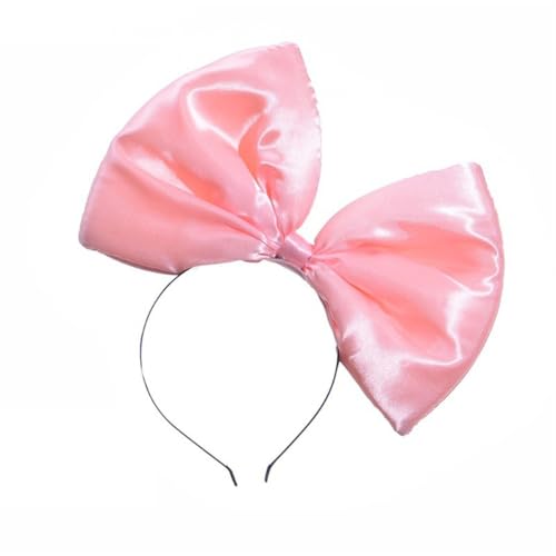 Großes Schleife Stirnband für Damen Haarreifen Mode Haarschmuck Perfekter für Partys Geburtstag Mottoparty Karneval und Cosplay,Haarband Kopfbedeckung für Frauen,Stirnband mit Schleife,Pink von Whakano