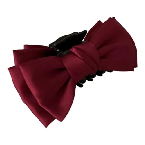 Haarklammer mit Schleife,15cm Rutschfeste Haarspangen Damen,Hair Clip Claw Clip,Starker Halt,Krallenklammern Haarstyling-Zubehör für Frauen,Party Strand Pool Urlaub,Rot von Whakano