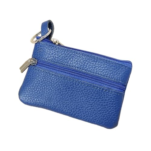 Mini Geldbörse Damen,weichem Leder Geldbeutel mit Zipper,Damen Portemonnaie Weich Bequem Klein Wallet,Kreditkartenetui,Coin Purse Wallet,Münzfach Portemonnaie für Frauen,Blau von Whakano