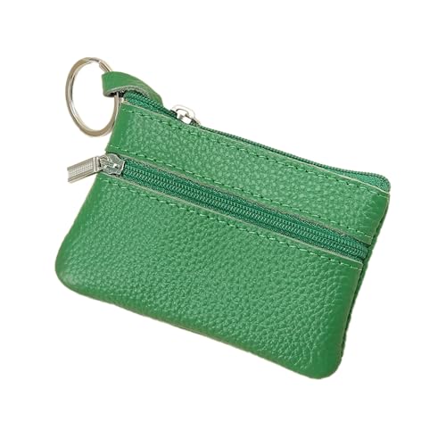 Mini Geldbörse Damen,weichem Leder Geldbeutel mit Zipper,Damen Portemonnaie Weich Bequem Klein Wallet,Kreditkartenetui,Coin Purse Wallet,Münzfach Portemonnaie für Frauen,Grasgrün von Whakano