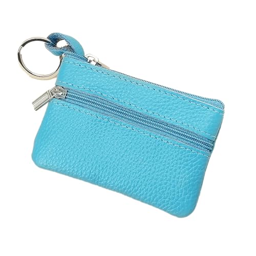 Mini Geldbörse Damen,weichem Leder Geldbeutel mit Zipper,Damen Portemonnaie Weich Bequem Klein Wallet,Kreditkartenetui,Coin Purse Wallet,Münzfach Portemonnaie für Frauen,Seeblau von Whakano