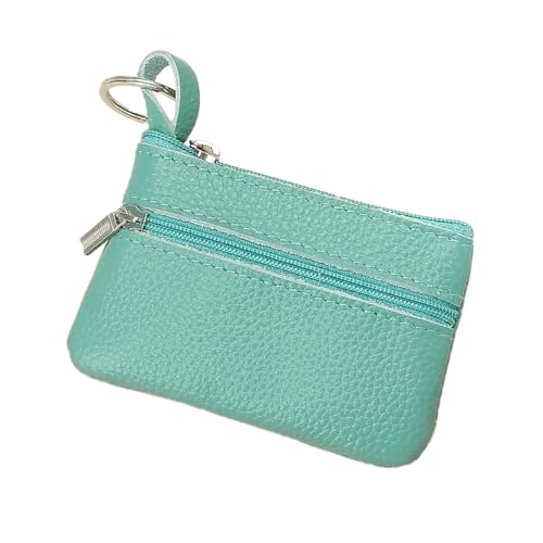 Mini Geldbörse Damen,weichem Leder Geldbeutel mit Zipper,Damen Portemonnaie Weich Bequem Klein Wallet,Kreditkartenetui,Coin Purse Wallet,Münzfach Portemonnaie für Frauen,Seegrün von Whakano