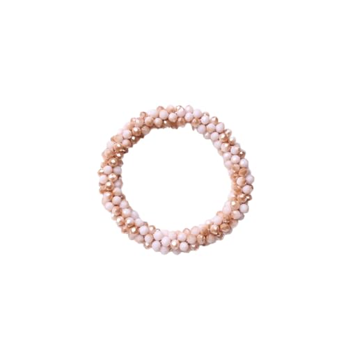 Mode Perle Haargummi für Damen und Frauen,Süße Haare Ringe,Elastische Haarbänder Armbänder Pferdeschwanzhalter Zopfgummi Scrunchies Haarschmuck Zubehör,Gummibänder,Beigegelb von Whakano