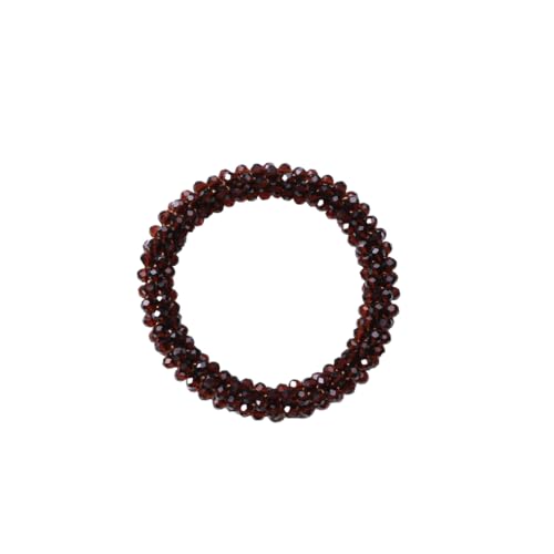 Mode Perle Haargummi für Damen und Frauen,Süße Haare Ringe,Elastische Haarbänder Armbänder Pferdeschwanzhalter Zopfgummi Scrunchies Haarschmuck Zubehör,Gummibänder,Kaffee von Whakano