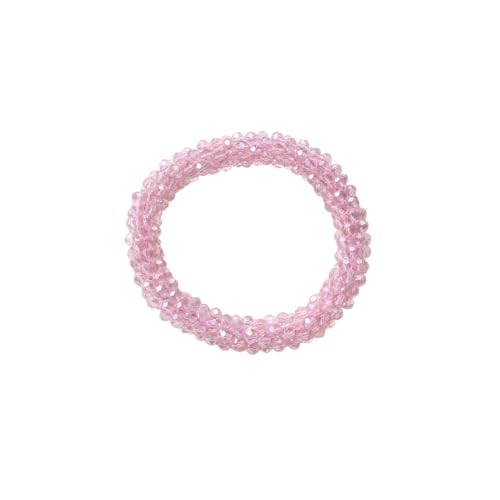 Mode Perle Haargummi für Damen und Frauen,Süße Haare Ringe,Elastische Haarbänder Armbänder Pferdeschwanzhalter Zopfgummi Scrunchies Haarschmuck Zubehör,Gummibänder,Rosa B von Whakano