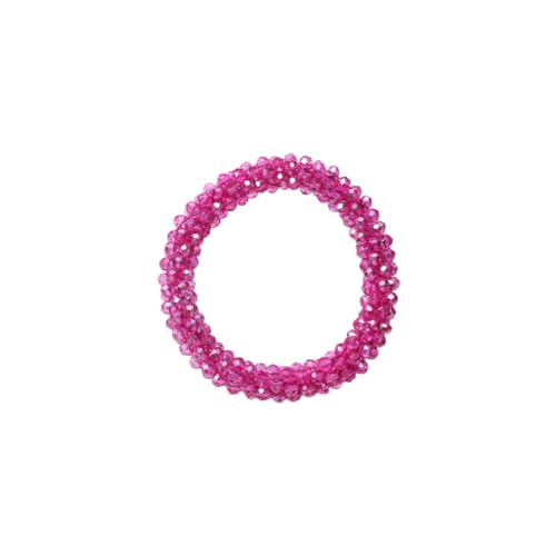 Mode Perle Haargummi für Damen und Frauen,Süße Haare Ringe,Elastische Haarbänder Armbänder Pferdeschwanzhalter Zopfgummi Scrunchies Haarschmuck Zubehör,Gummibänder,Rosenrot von Whakano