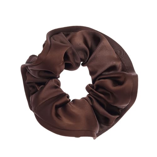 Modisch Haargummis für Damen,Groß Haargummi-Halter Scrunchies Haare Ringe Haarschmuck Haarbänder Gummibänder,Halt Elastische Weiche Bänder für Pferdeschwanzhalter,Party,Festival,Dunkelkaffee von Whakano