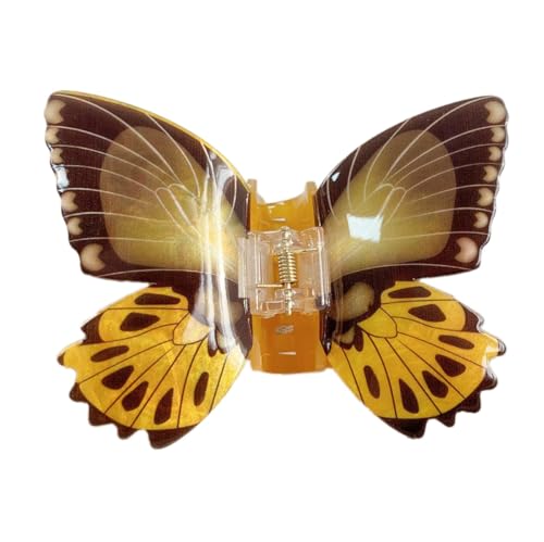 Simulation Schmetterlings Haarspangen,Acryl Hair Claw Clip,Rutschfeste Haarklammer Damen,Starker Halt,Krallenklammern Haarstyling-Zubehör für Frauen und Mädchen,Party Strand Pool Urlaub,Gold von Whakano
