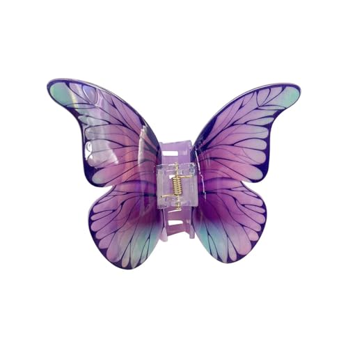 Simulation Schmetterlings Haarspangen,Acryl Hair Claw Clip,Rutschfeste Haarklammer Damen,Starker Halt,Krallenklammern Haarstyling-Zubehör für Frauen und Mädchen,Party Strand Pool Urlaub,Lila von Whakano
