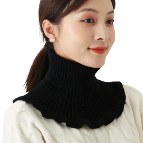 Whakano 2 Stück Gestrickter Rollkragen Falscher Kragen Abnehmbarer,Krageneinsatz Rollkragen Scarf Damen,Fake Kragen Schal Gestrickt,Warm Winter Winddicht Pullover Fake Kragen Schal,Schwarz Whakano 2 Stück Gestrickter Rollkragen Falscher Kragen Abnehmbarer,Krageneinsatz Rollkragen Scarf Damen,Fake Kragen Schal Gestrickt,Warm Winter Winddicht Pullover Fake Kragen Schal,Schwarz von Whakano