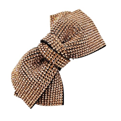 Whakano Glitzer Haarspangen mit Strassschleife,Große Haarschleifen Clip für Damen und Mädchen,Automatische Haarspangen,Elegante Mädchen Haarschmuck,Haarstyling-Zubehör Haar Clips,Champagner B von Whakano