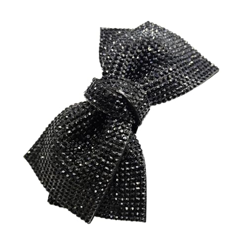 Whakano Glitzer Haarspangen mit Strassschleife,Große Haarschleifen Clip für Damen und Mädchen,Automatische Haarspangen,Elegante Mädchen Haarschmuck,Haarstyling-Zubehör Haar Clips,Schwarz B von Whakano