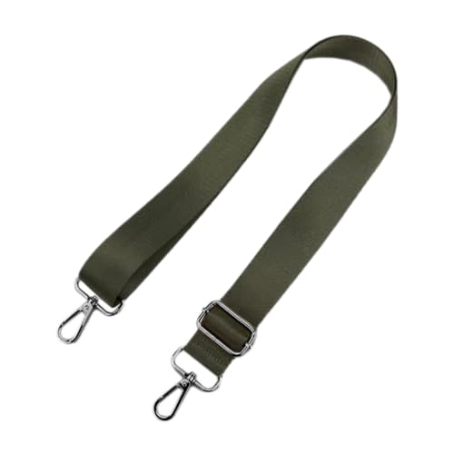 Whakano Taschengurt 3.8cm Breit für Damen Herren mit Karabiner,Verstellbarer 80-140cm Taschenriemen,Ersatz Schulterriemen Schultergurt,für Duffel Kameratasche Laptoptasche,Schwarze Schnalle,Armeegrün von Whakano