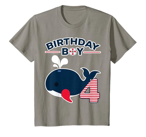 Kinder Whale 4th Birthday Party Outfit for Boys T-Shirt Kinder Whale 4th Birthday Party Outfit for Boys T-Shirt von Whale 4th Birthday Design