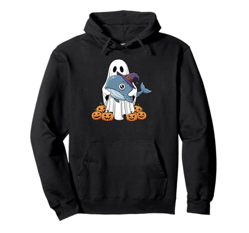 Lustiger Geist Kürbis Halloween Wal Kinder Herren Damen Pullover Hoodie Lustiger Geist Kürbis Halloween Wal Kinder Herren Damen Pullover Hoodie von Whale Lovers Cute Halloween Outfits for Boy Girl