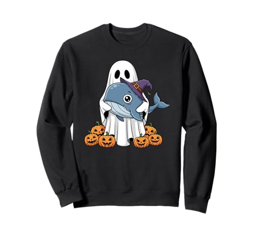 Lustiger Geist Kürbis Halloween Wal Kinder Herren Damen Sweatshirt Lustiger Geist Kürbis Halloween Wal Kinder Herren Damen Sweatshirt von Whale Lovers Cute Halloween Outfits for Boy Girl