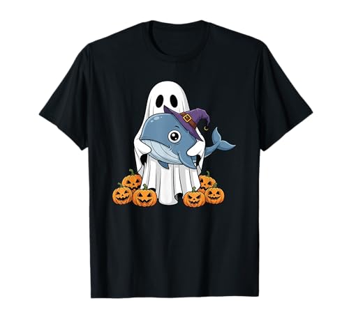 Lustiger Geist Kürbis Halloween Wal Kinder Herren Damen T-Shirt Lustiger Geist Kürbis Halloween Wal Kinder Herren Damen T-Shirt von Whale Lovers Cute Halloween Outfits for Boy Girl