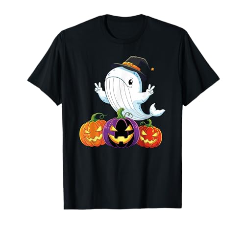Lustiger Wal Geist Kürbis Boo Halloween Kinder Herren Damen T-Shirt Lustiger Wal Geist Kürbis Boo Halloween Kinder Herren Damen T-Shirt von Whale Lovers Halloween Ghost Pumpkin Outfits