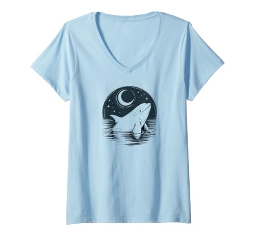 Damen Whale Orca T-Shirt mit V-Ausschnitt Damen Whale Orca T-Shirt mit V-Ausschnitt von Whale Orca Everywhere