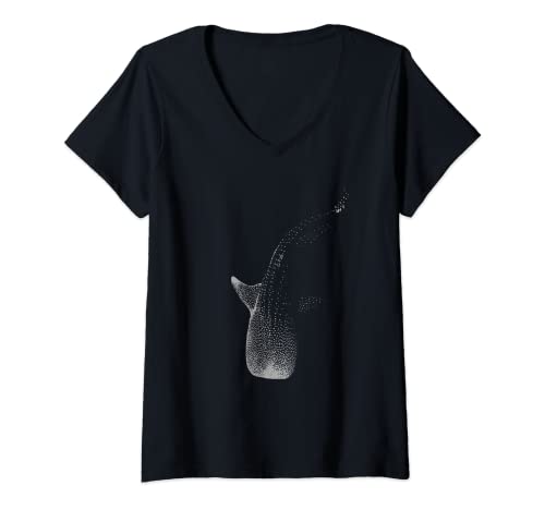 Damen Walhai Wal Shark Rhincodon T-Shirt mit V-Ausschnitt Damen Walhai Wal Shark Rhincodon T-Shirt mit V-Ausschnitt von Whale Shark Rhincodon Walhai