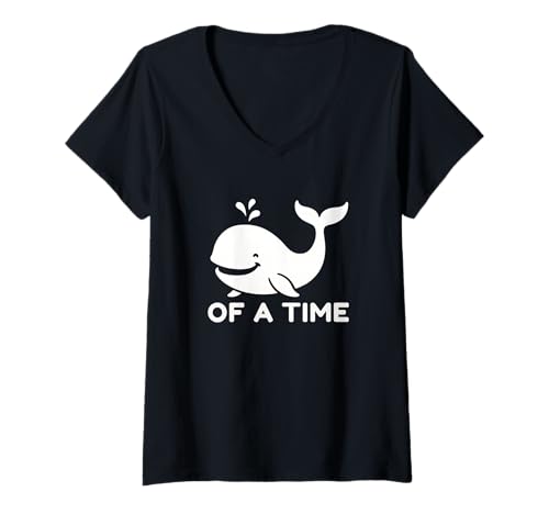 Damen Wal der Zeit - Niedliches Ozeantier, nautischer Humor T-Shirt mit V-Ausschnitt Damen Wal der Zeit - Niedliches Ozeantier, nautischer Humor T-Shirt mit V-Ausschnitt von Whale of a Time Cute Ocean Animal, Nautical Humor