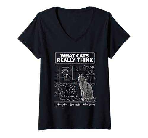 Damen was Katzen wirklich Denken, lustige Physikwissenschaft für Katzenliebhaber T-Shirt mit V-Ausschnitt Damen was Katzen wirklich Denken, lustige Physikwissenschaft für Katzenliebhaber T-Shirt mit V-Ausschnitt von What Cats Really Think Science Cat Lovers Apparel