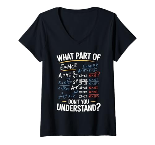 Damen was Teil Von Don't You Understand Mathe Formeln STEM T-Shirt mit V-Ausschnitt Damen was Teil Von Don't You Understand Mathe Formeln STEM T-Shirt mit V-Ausschnitt von What Part Of Don't You Understand Chalkboard Witz
