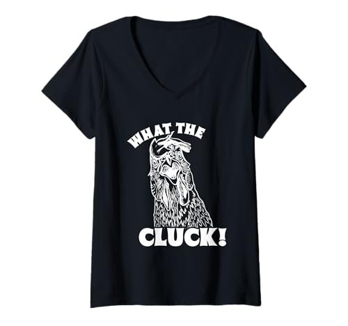 Damen What The Cluck! Huhn T-Shirt mit V-Ausschnitt Damen What The Cluck! Huhn T-Shirt mit V-Ausschnitt von What The Cluck! Chicken Tees