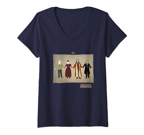 Damen What We Do In The Shadows Painting Group Shot Big Poster T-Shirt mit V-Ausschnitt Damen What We Do In The Shadows Painting Group Shot Big Poster T-Shirt mit V-Ausschnitt von What We Do In The Shadows