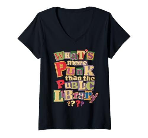 Damen Whats More Punk Than The Public Library T-Shirt Book Lover T-Shirt mit V-Ausschnitt Damen Whats More Punk Than The Public Library T-Shirt Book Lover T-Shirt mit V-Ausschnitt von What’s More Punk Than The Public Library Shirt