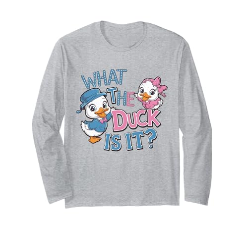 was ist das für eine Ente? Gender Reveal Baby Shower Party Langarmshirt von What the Duck Gender Reveal Apparel