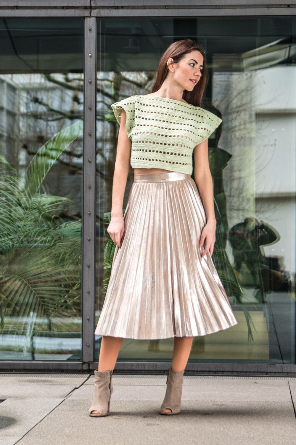 Wilder Minze Stricken Bauchfreies Top Handgefertigt Aus Recycelter Baumwollgarn Wilder Minze Stricken Bauchfreies Top Handgefertigt Aus Recycelter Baumwollgarn von WhatEveWears