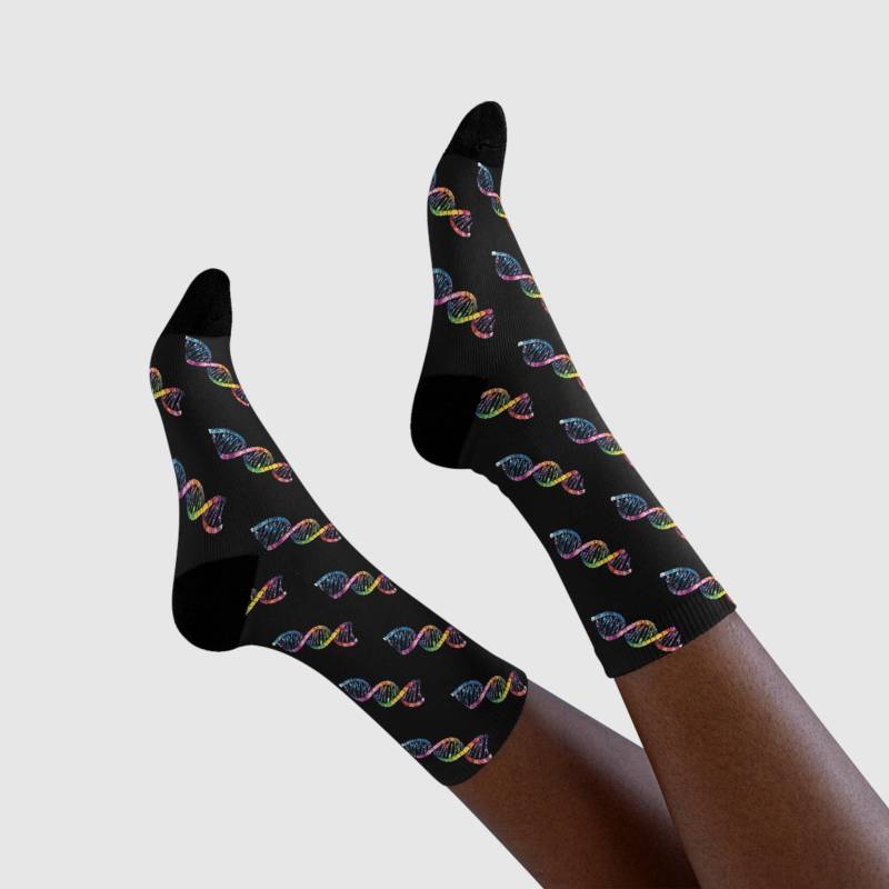 Colorful Dna Pattern Crew Socks Colorful Dna Pattern Crew Socks von WhatICDesign