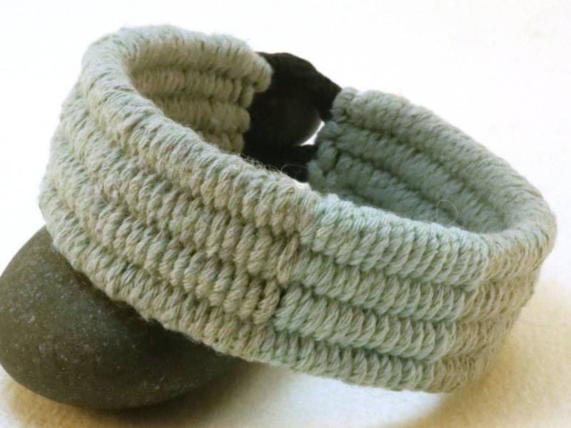 Blau Grünes Armband Gr. L 4463 von WhatKnotShop